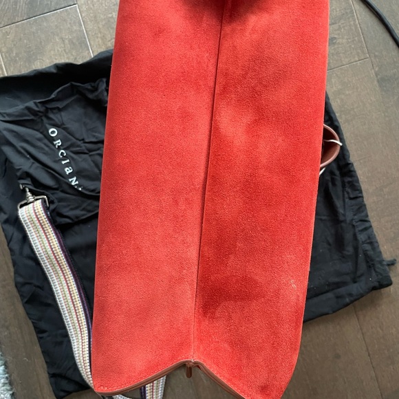 NWT Orciani Suede Tote Orange - Picture 4 of 11